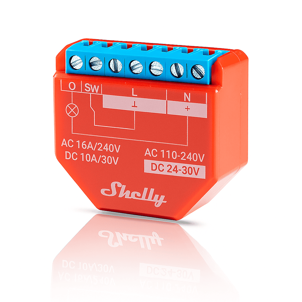 Shelly Plus 1PM – relekytkin Wi‑Fi‑verkkoon